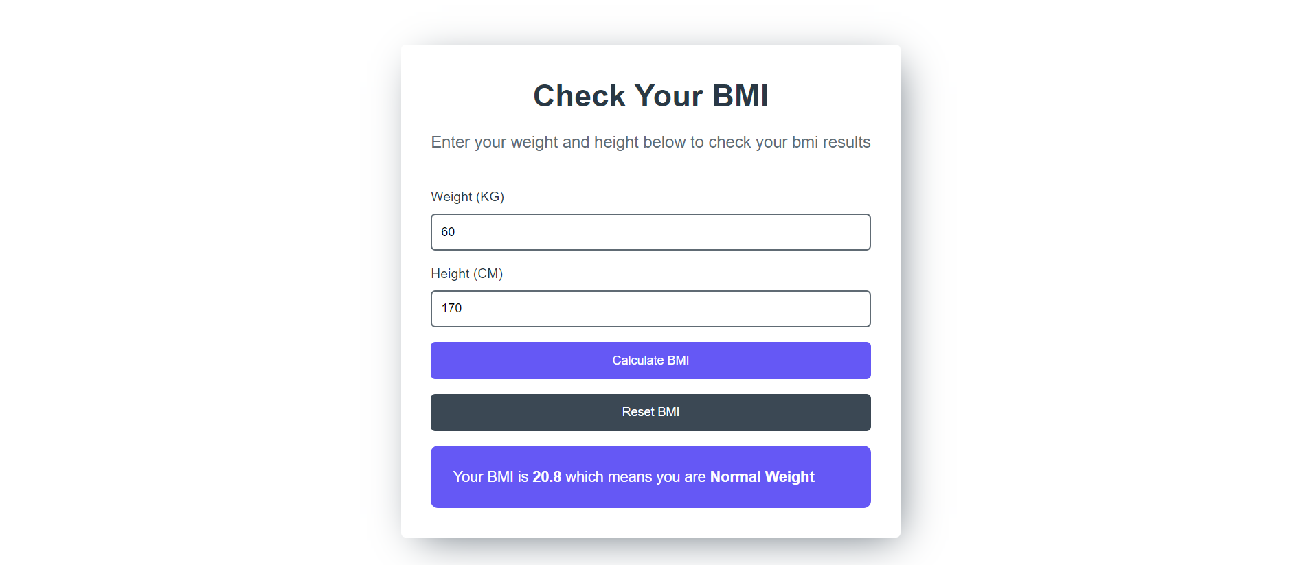 BMI Calculator